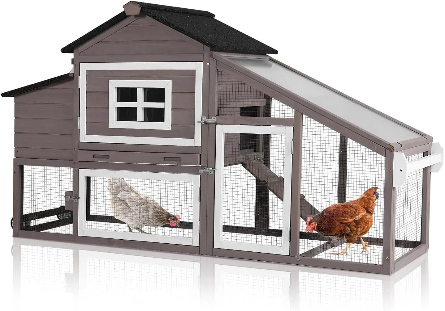 Mobile Outdoor Chicken Coop With Wheels And Nesting Box