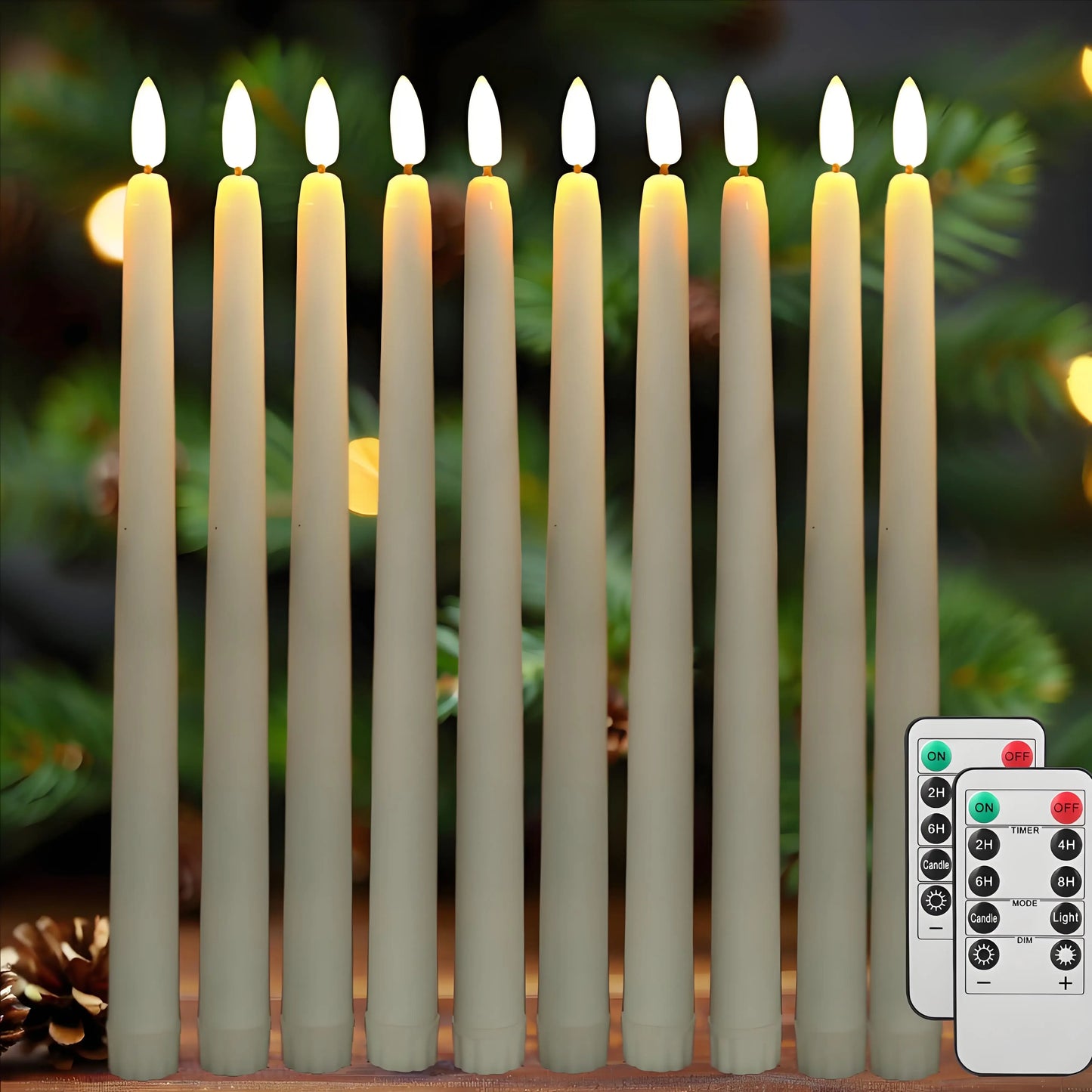 LED Flameless Flickering Taper Candles Set With Remote For Home Decor