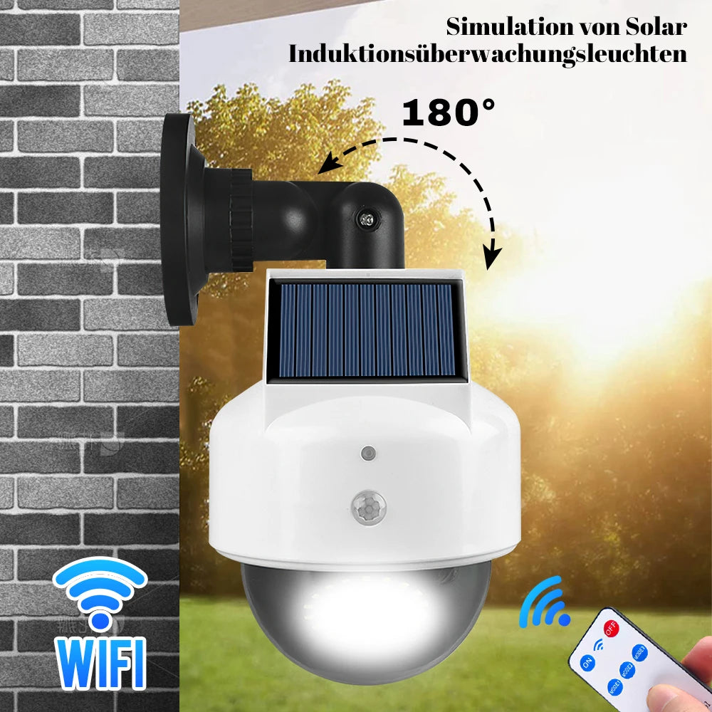 Outdoor Solar Sensor Lights With Remote Control Simulated Security Camera
