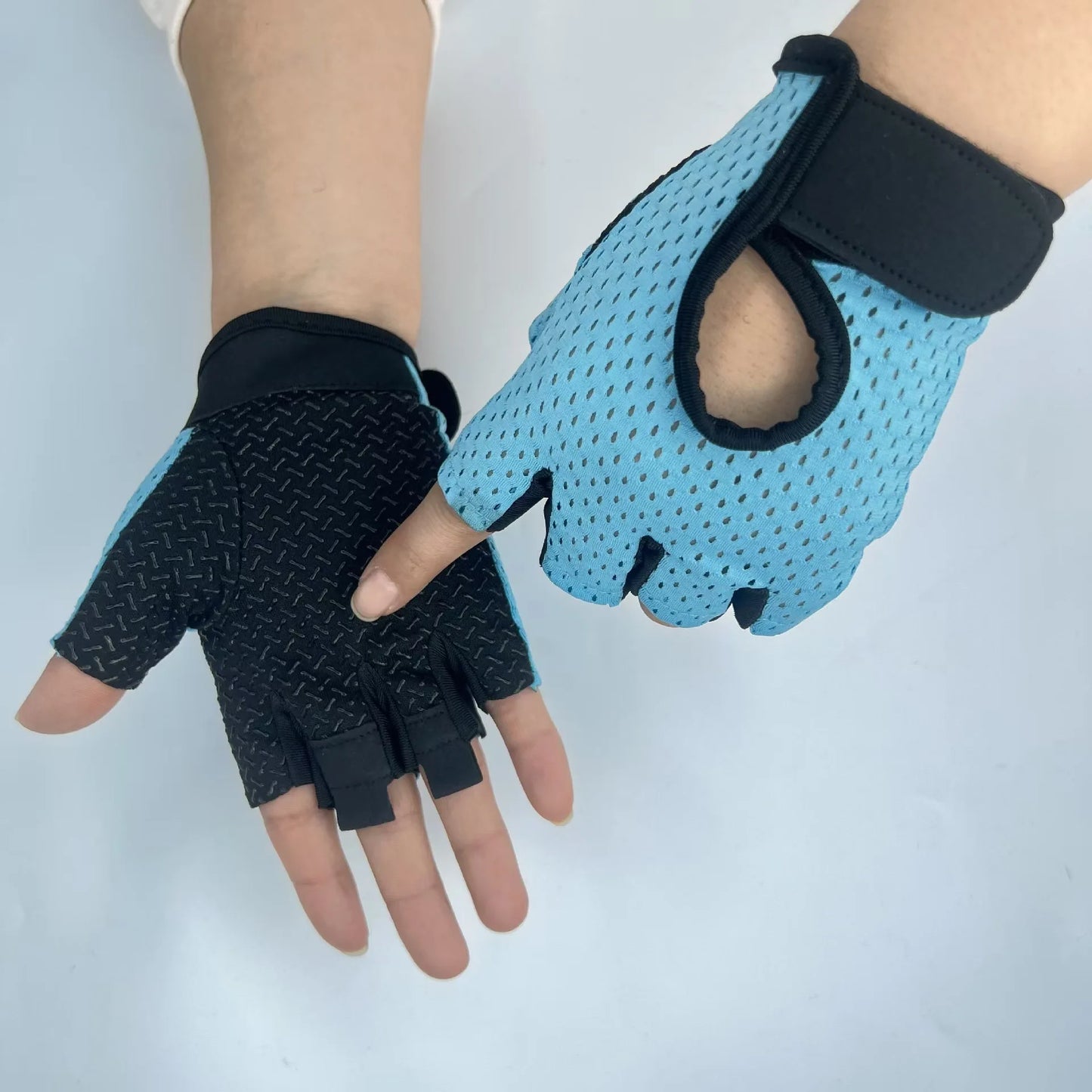 NONECN Summer Half Finger Gloves Ice Silk Breathable Anti-Slip Cycling