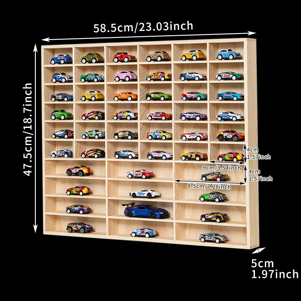 Solid Wood Wall Mounted Display Cabinet For Car Models And Collectibles